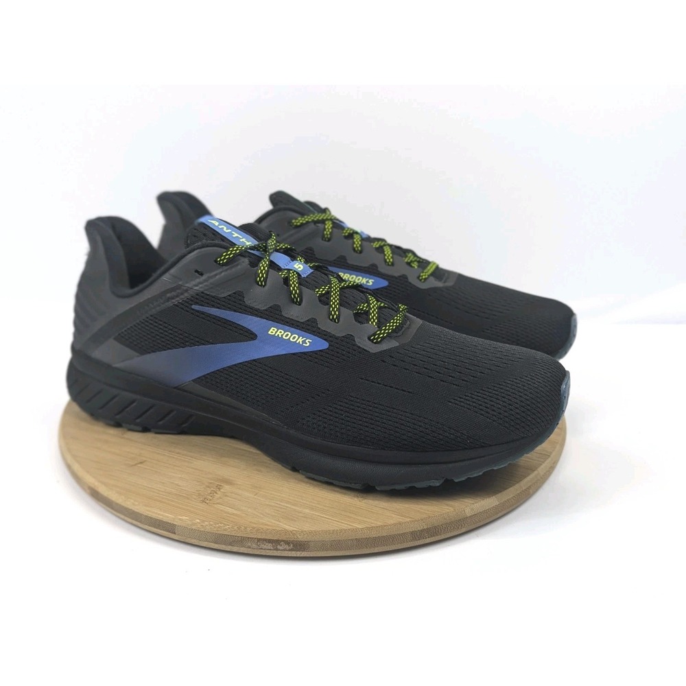 Mens 14 Brooks Anthem 5 Running Shoes Black Blue Sneakers Athletic Jog Training